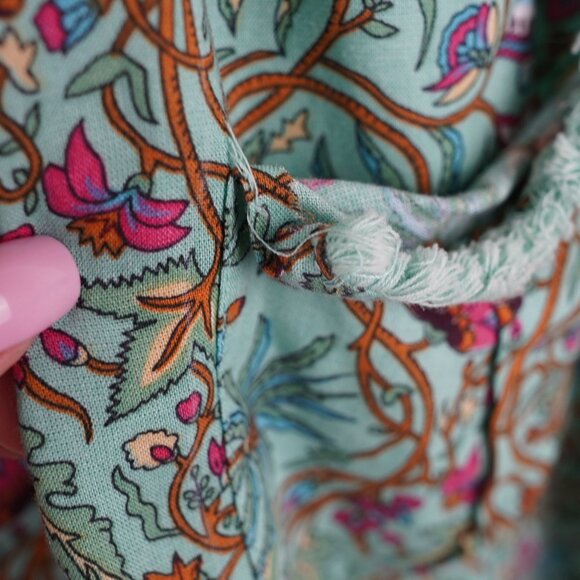 Peek Kids XS 4–5 Green Floral Short Sleeve Dress with Pockets - Picture 3 of 7